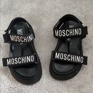 Moschino Black Strap Sandals